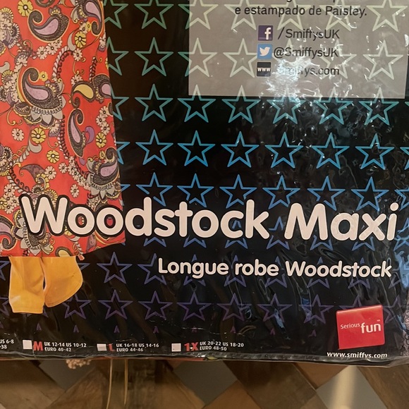 Brand New Halloween Costume Woodstock Maxi Size Small 6-8 70's Disco Fever - Picture 2 of 6